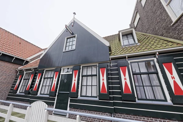 Holland Vollendam Amsterdã Fachada Uma Antiga Casa Privada Holandesa Clássica — Fotografia de Stock