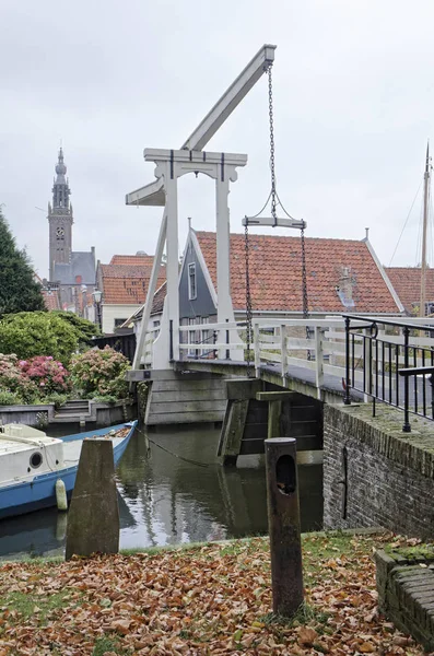 Hollande Village Edam Amsterdam Vieux Pont Mobile Bois Sur Canal — Photo