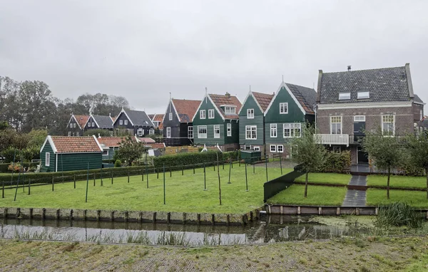 Holanda Vollendam Amsterdam Casas Privadas Clásicas Holandesas —  Fotos de Stock