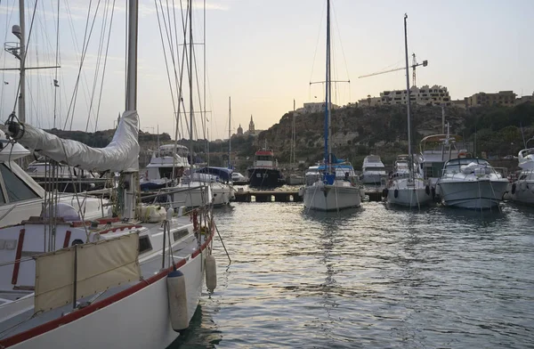 Malta Ostrov Gozo Luxusní Jachty Přístavu — Stock fotografie