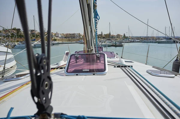 意大利 西西里岛 地中海 滨海迪拉古萨 拉古萨省 从帆船上看港口 — 图库照片