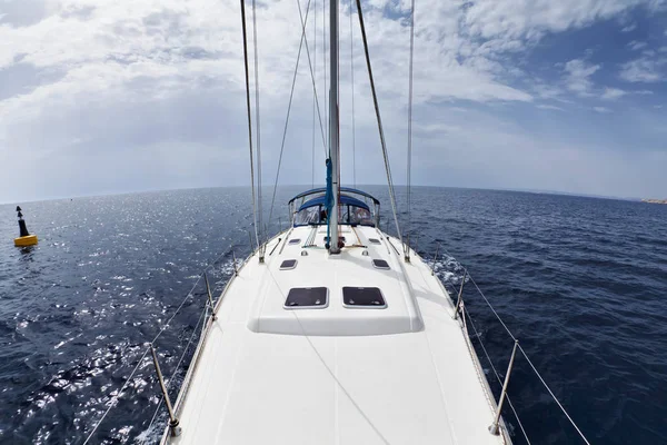 Italy Mediterranean Sea Sicily Channel Sailing Boat — Stock Photo, Image