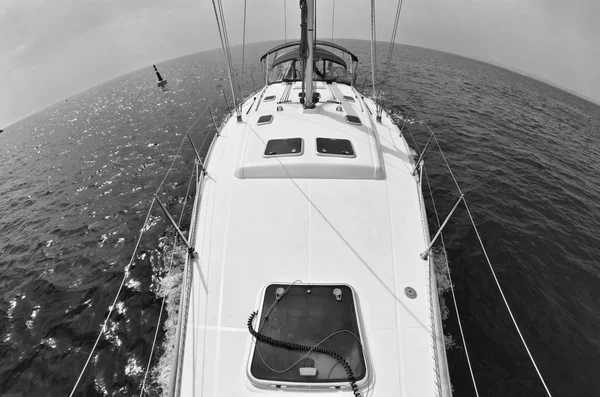 Italy, Mediterranean sea, Sicily Channel, sailing boat