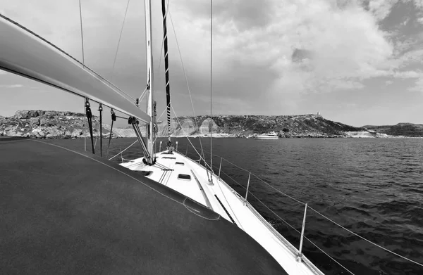 Insel Malta Blick Von Einem Segelboot Auf Die Südliche Felsküste — Stockfoto