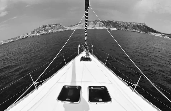 Insel Malta Blick Von Einem Segelboot Auf Die Südliche Felsküste — Stockfoto