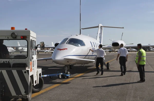 Italië Rome Ciampino International Airport Juli 2010 Executive Jet Landingsbaan — Stockfoto