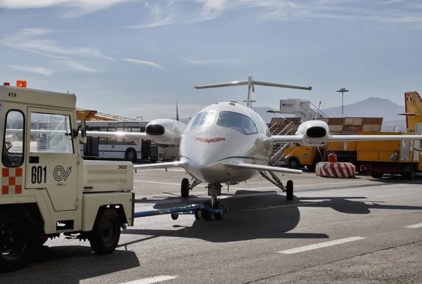 Italia Roma Aeropuerto Internacional Ciampino Julio 2010 Jet Ejecutivo Pista — Foto de Stock