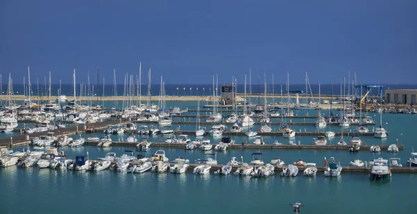 Talya Sicilya Akdeniz Marina Ragusa Ragusa Eyaleti Limanda Motorlu Tekneler — Stok fotoğraf