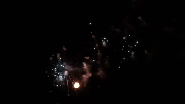 Olaszország Szicília Marina Ragusa Ragusa Tartomány Tűzijátékok Éjjel Jogdíjmentes Stock Videó