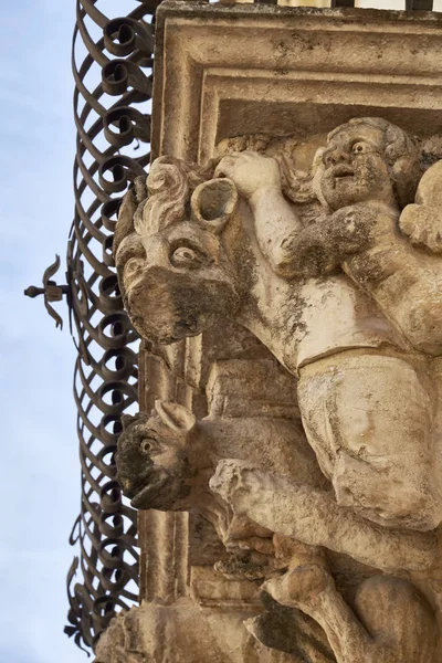 Italia Sicilia Scicli Provincia Ragusa Fachada Barroca Del Palacio Fava —  Fotos de Stock