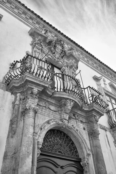 Ιταλία Σικελία Scicli Επαρχία Ragusa Πρόσοψη Παλατιού Unesco Baroque Fava — Φωτογραφία Αρχείου