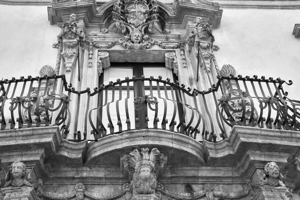 Italy Sicily Scicli Ragusa Province Unesco Baroque Fava Palace Facade — Stock Photo, Image