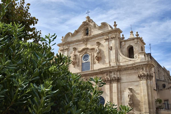 Włochy Sycylia Scicli Prowincja Ragusa Katedra Ignazio Barokową Fasadą 1803 — Zdjęcie stockowe