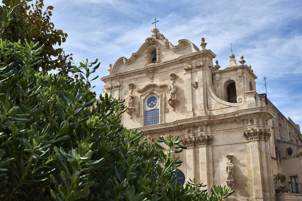 Italy Sicily Scicli Ragusa Province Ignazio Cathedral Baroque Facade 1803 — Stock Photo, Image