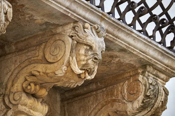 Talya Sicilya Scicli Ragusa Eyaleti Barok Saray Balkon Yüzyıl — Stok fotoğraf