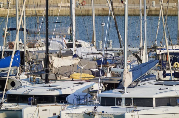 Italien Sicilien Medelhavet Marina Ragusa Provinsen Ragusa September 2019 Lyxbåtar — Stockfoto