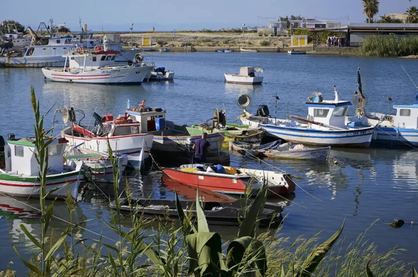 Italia Sicilia Scoglitti Provincia Ragusa Settembre 2019 Pescherecci Siciliani Legno — Foto Stock