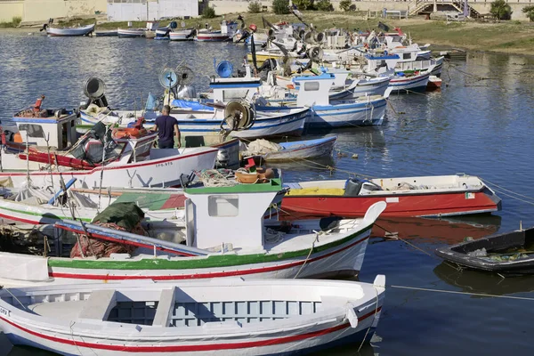 Italy Sicily Scoglitti Ragusa Province September 2019 Fisherman Sicilian Wooden — Stock Photo, Image