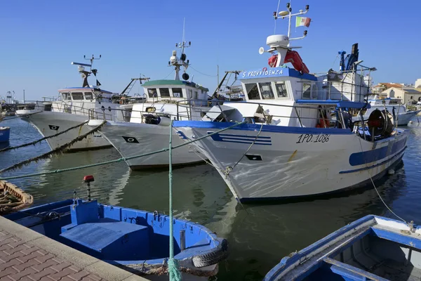 Italia Sicilia Scoglitti Provincia Ragusa Septiembre 2019 Barcos Pesqueros Sicilianos — Foto de Stock