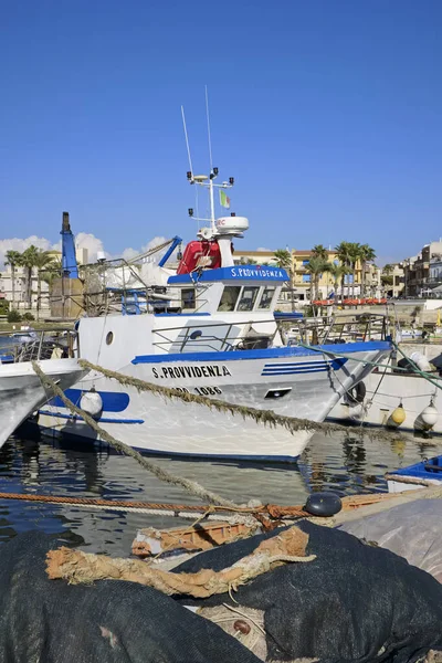 Talya Sicilya Scoglitti Ragusa Eyaleti Eylül 2019 Limandaki Sicilya Ahşap — Stok fotoğraf