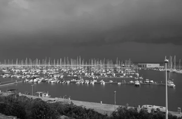 Italia Sicilia Mar Mediterraneo Marina Ragusa Ragusa Veduta Del Porto — Foto Stock