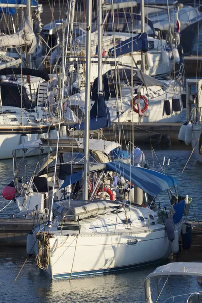 Italien Sizilien Mittelmeer Yachthafen Von Ragusa Oktober 2019 Segelboote Hafen — Stockfoto