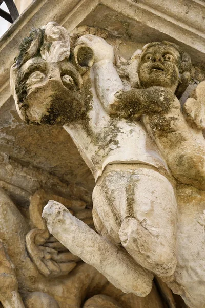Italië Sicilië Scicli Provincie Ragusa Unesco Barokke Fava Paleis Gevel — Stockfoto