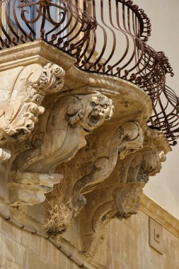 İtalya, Sicilya, Scicli (Ragusa ili), Barok Beneventano Sarayı (18. yüzyıl A.C..)