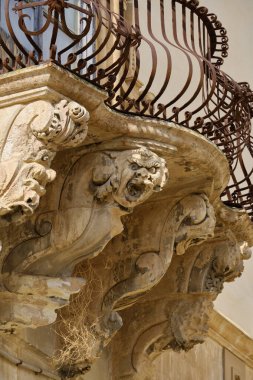 İtalya, Sicilya, Scicli (Ragusa ili), Barok Beneventano Sarayı (18. yüzyıl A.C..)