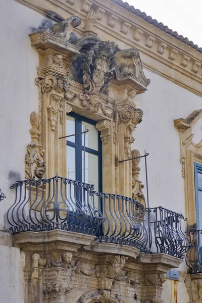 Italy Sicily Scicli Ragusa Province Unesco Baroque Fava Palace Facade — Stock Photo, Image