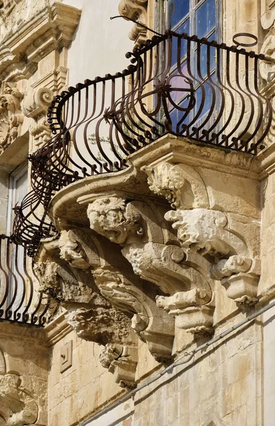 Italië Sicilië Scicli Provincie Ragusa Barokke Gevel Van Het Beneventano — Stockfoto