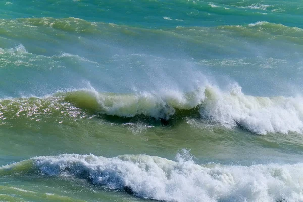 Italia Sicilia Canal Mar Mediterráneo Agitado Invierno — Foto de Stock