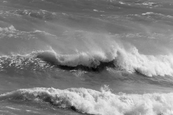 Itália Sicília Canal Mar Mediterrâneo Áspero Inverno — Fotografia de Stock