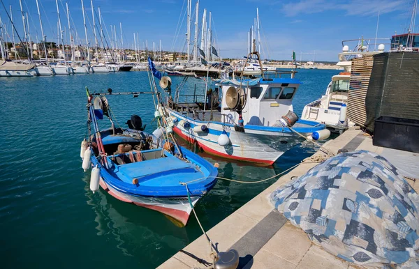 Itália Sicília Marina Ragusa Província Ragusa Barcos Pesca Madeira Sicilianos — Fotografia de Stock