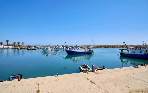 Italië Middellandse Zee Sicilië Scoglitti Provincie Ragusa Houten Vissersboten Haven — Stockfoto