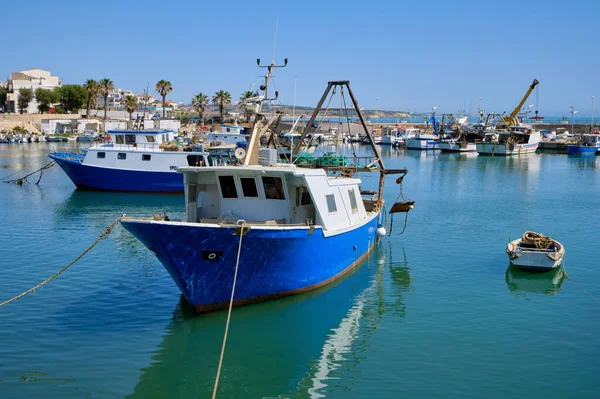 Itália Mar Mediterrâneo Sicília Scoglitti Província Ragusa Barcos Pesca Madeira — Fotografia de Stock