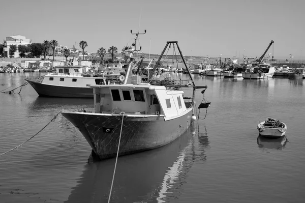 Itália Mar Mediterrâneo Sicília Scoglitti Província Ragusa Barcos Pesca Madeira — Fotografia de Stock