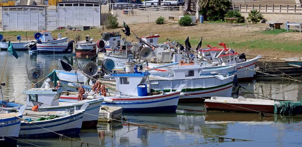 Itália Sicília Scoglitti Província Ragusa Junho 2020 Barcos Pesca Madeira — Fotografia de Stock