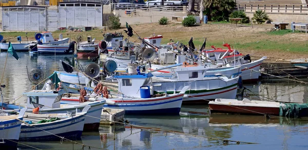 Italy Sicily Scoglitti Ragusa Province June 2020 Sicilian Wooden Fishing — Stock Photo, Image