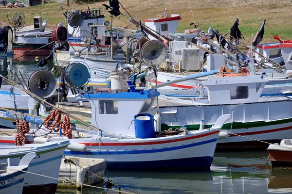 Italy Sicily Scoglitti Ragusa Province June 2020 Sicilian Wooden Fishing — стоковое фото