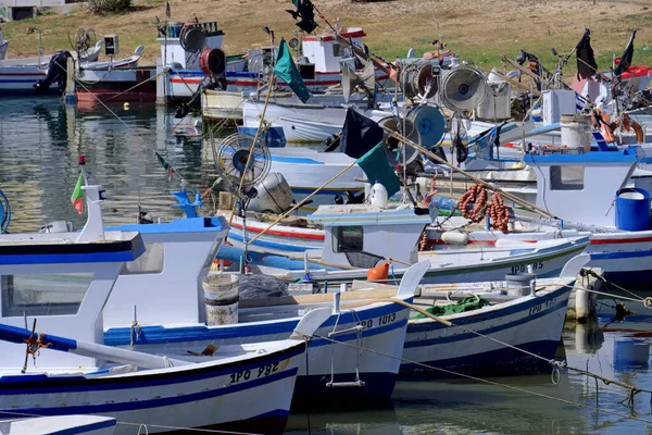 Italia Sicilia Scoglitti Provincia Ragusa Junio 2020 Barcos Pesqueros Sicilianos — Foto de Stock