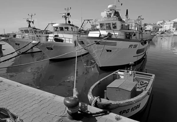 Itálie Sicílie Scoglitti Provincie Ragusa Sicilské Rybářské Lodě Přístavu — Stock fotografie