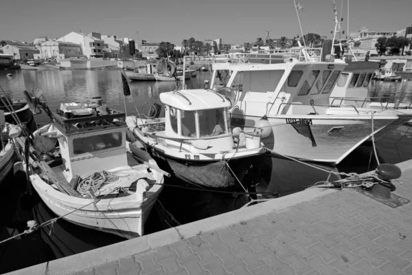 Italy Sicily Scoglitti Ragusa Province Sicilian Wooden Fishing Boats Port — Stock Photo, Image