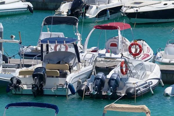 Italien Sizilien Mittelmeer Marina Ragusa Provinz Ragusa August 2020 Motorboote — Stockfoto