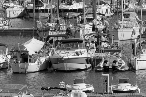 Italien Sizilien Mittelmeer Marina Ragusa Provinz Ragusa August 2020 Motorboote — Stockfoto