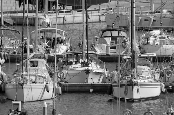 Italien Sizilien Mittelmeer Marina Ragusa Provinz Ragusa August 2020 Segelboote — Stockfoto