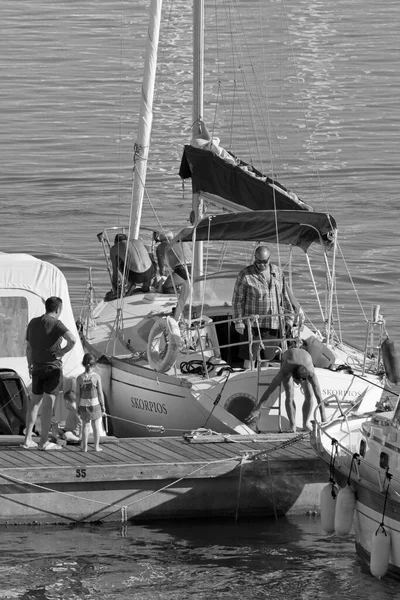 Italien Sizilien Mittelmeer Marina Ragusa Provinz Ragusa August 2020 Menschen — Stockfoto