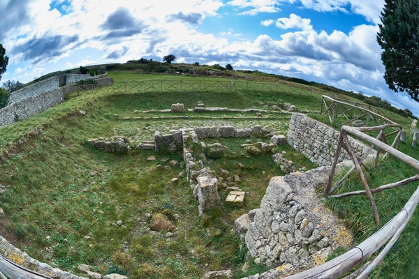 Italien Sizilien Palazzolo Acreide Provinz Syrakus Griechische Amphitheater Ruinen — Stockfoto