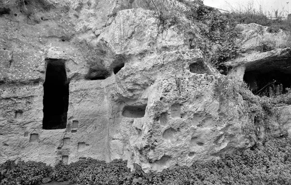 Itália Sicília Palazzolo Acreide Província Siracusa Ruínas Anfiteatro Grego Vista — Fotografia de Stock