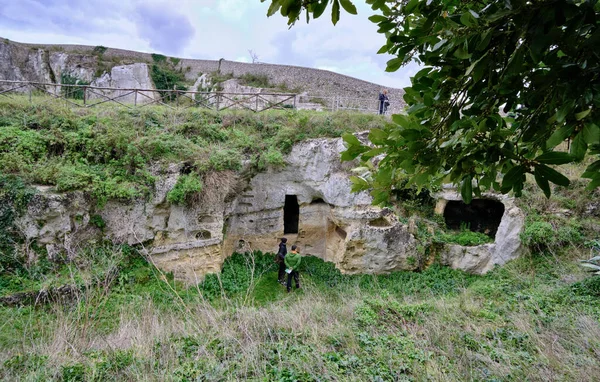 Italia Sicilia Palazzolo Acreide Provincia Siracusa Ruinas Griegas Del Anfiteatro — Foto de Stock